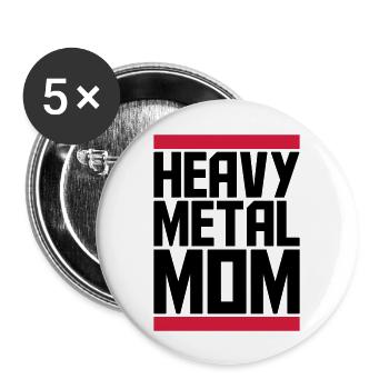 Beam Heavy Metal Mom - Buttons large 2.2''/56 mm (5-pack) - white - Front