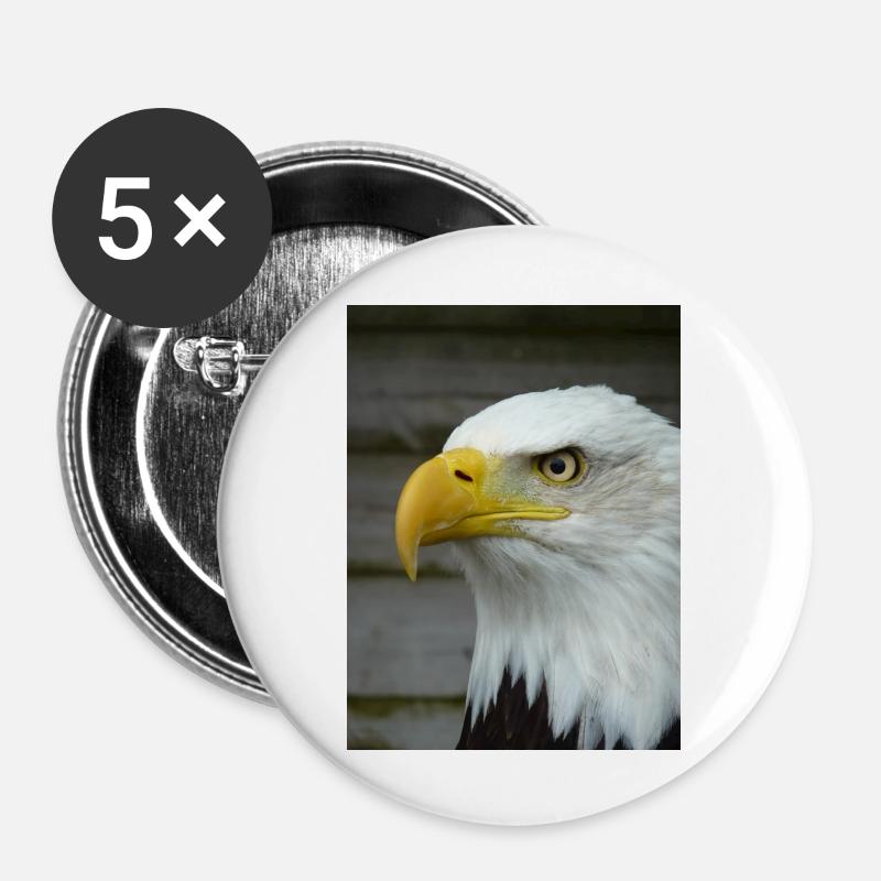 American Bald Eagle - Buttons large 2.2''/56 mm (5-pack) - white