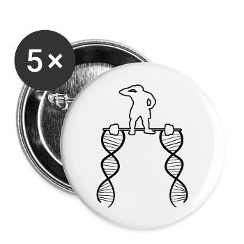 Fitness Strength Training Athletes Muscle Bodybuilder - Buttons large 2.2''/56 mm (5-pack) - white - Front