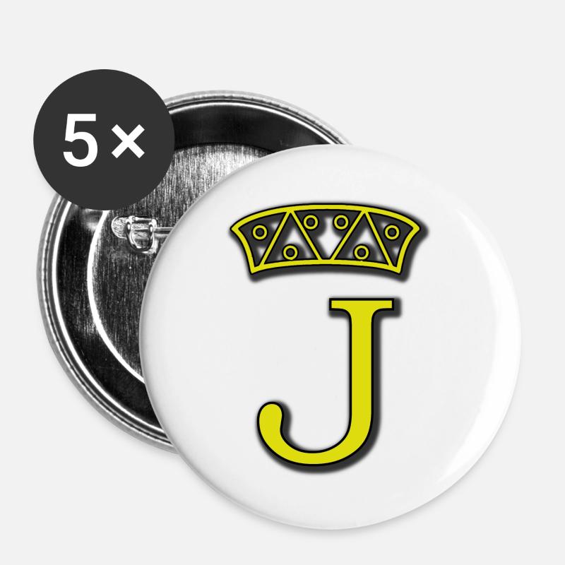 Poker Jack / Poker Bube - Buttons large 2.2''/56 mm (5-pack) - white