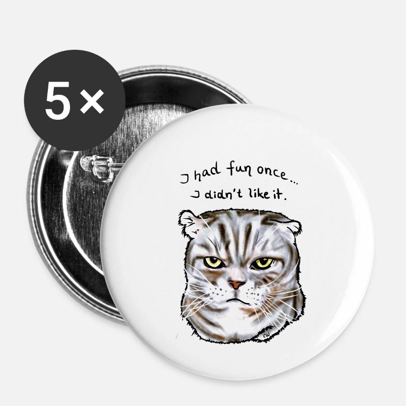 Jasper doesn't like to laugh - Buttons large 2.2''/56 mm (5-pack) - white
