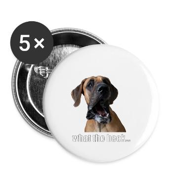 What the heck..! - Buttons groß 56 mm (5er Pack) - Weiß - Vorne
