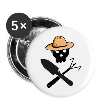 gartenfreund schrebergarten gartenarbeit - Buttons groß 56 mm (5er Pack) - Weiß - Vorne