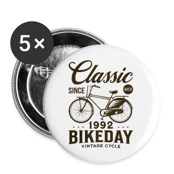 Cyclist 1992 Bike 30 years Anniversary - Buttons large 2.2''/56 mm (5-pack) - white - Front