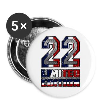 Frankreich Limited Edition 22 - Buttons groß 56 mm (5er Pack) - Weiß - Vorne