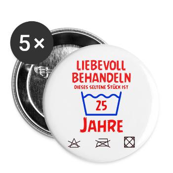 SSW132 25 Jahre im Geburtstag - Buttons groß 56 mm (5er Pack) - Weiß - Vorne