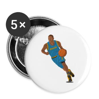 Basketball - Lot de 5 grands badges (56 mm) - blanc - Devant
