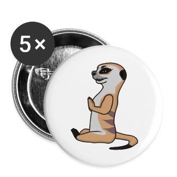 Erdmännchen Yoga Vektor Lustig Geschenkidee - Buttons groß 56 mm (5er Pack) - Weiß - Vorne