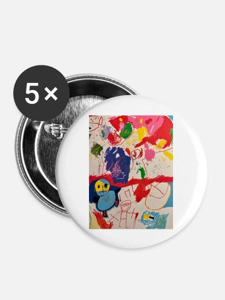 KidsArt - Villa Kunterbunt - Buttons large 2.2''/56 mm (5-pack) - white