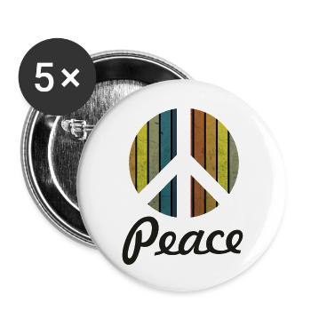 Design symbol peace rainbow colorful - Buttons groß 56 mm (5er Pack) - Weiß - Vorne