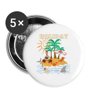 Holiday ART - Buttons groß 56 mm (5er Pack) - Weiß - Vorne