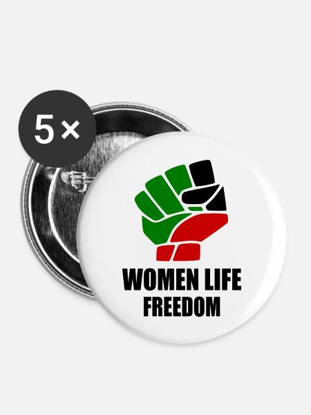 Women life freedom - Buttons groß 56 mm (5er Pack) - Weiß