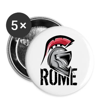 Rome Rome Roman Symbole Illustration Casque Gladiateur - Lot de 5 grands badges (56 mm) - blanc - Devant