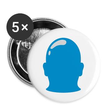 Symbol Bald Head Outline Silhouette - Buttons large 2.2''/56 mm (5-pack) - white - Front