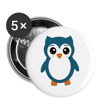 Owl Blue Owl - Buttons large 2.2''/56 mm (5-pack) - white - Front