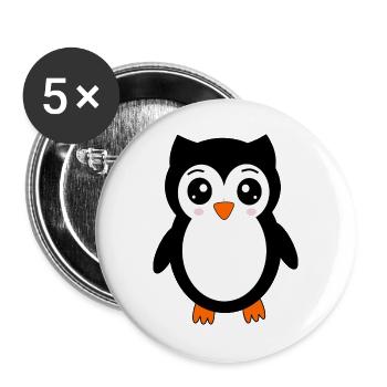 owl black bird bird animals gift - Buttons large 2.2''/56 mm (5-pack) - white - Front