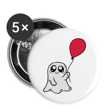 L’ doux tient le ballon - Lot de 5 grands badges (56 mm) - blanc - Devant