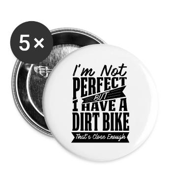 MOTO HORS ROUTE PARFAITE - Lot de 5 grands badges (56 mm) - blanc - Devant
