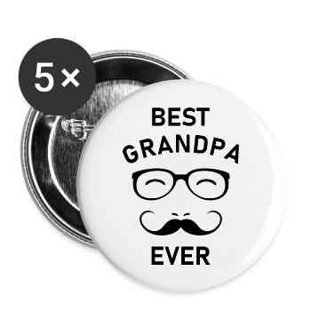 Best grandpa ever. Black version - Buttons large 2.2''/56 mm (5-pack) - white - Front