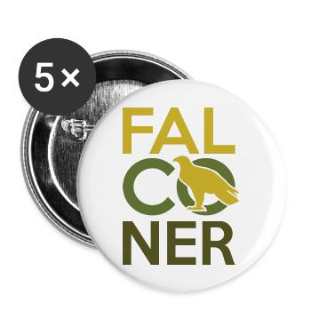 Beizjagd falknerei - Buttons groß 56 mm (5er Pack) - Weiß - Vorne