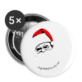 Christmas Hat Santa Claus Christmas Vector - Buttons large 2.2''/56 mm (5-pack) - white - Front