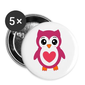 Valentinstag Pink Heart, Valentinstag - Buttons groß 56 mm (5er Pack) - Weiß - Vorne