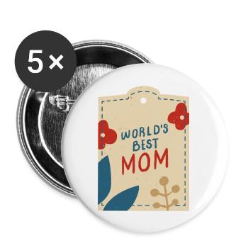 Best mom 11 - Buttons groß 56 mm (5er Pack) - Weiß - Vorne