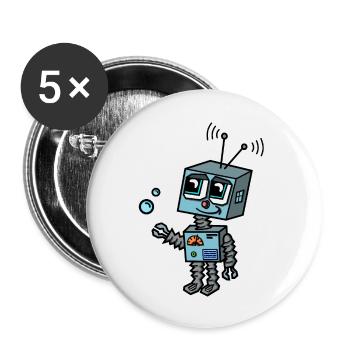 Humanoid robot Young child from the future - Buttons large 2.2''/56 mm (5-pack) - white - Front