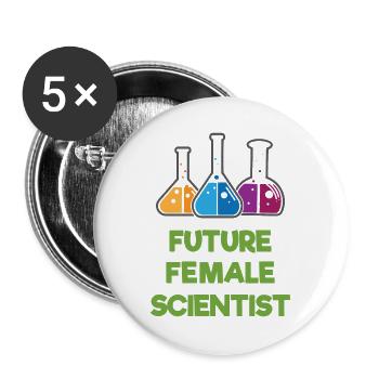 Zukünftige Wissenschaftlerin - Buttons groß 56 mm (5er Pack) - Weiß - Vorne