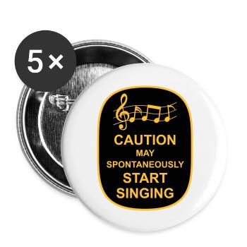 may spontaneously start singing - Buttons large 2.2''/56 mm (5-pack) - white - Front