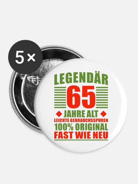 Legendär - Buttons groß 56 mm (5er Pack) - Weiß