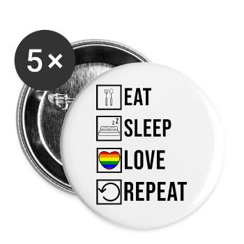 Lgbt Heart Rainbow Lesbian Love Gay Statement - Buttons large 2.2''/56 mm (5-pack) - white - Front