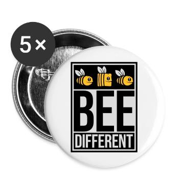 bee different saying quote - Buttons large 2.2''/56 mm (5-pack) - white - Front