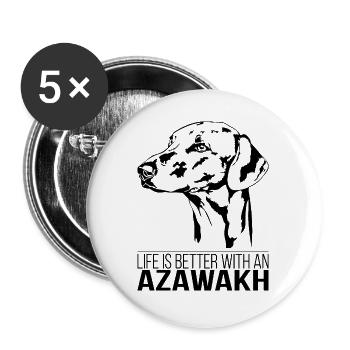 AZAWAKH la vie est meilleure chien en disant chien Wilsigns - Lot de 5 grands badges (56 mm) - blanc - Devant