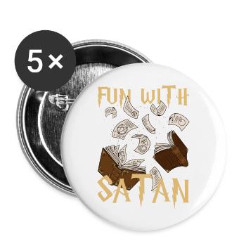 Satan occult Gothic Tarot Gift - Buttons large 2.2''/56 mm (5-pack) - white - Front