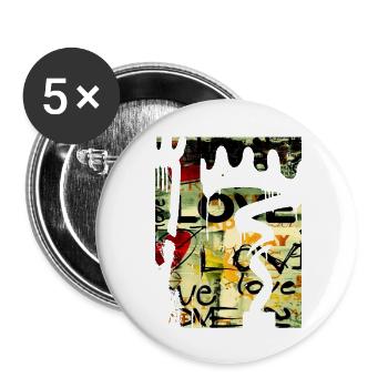 Graffiti style Splash hip hop colors painter color - Buttons large 2.2''/56 mm (5-pack) - white - Front