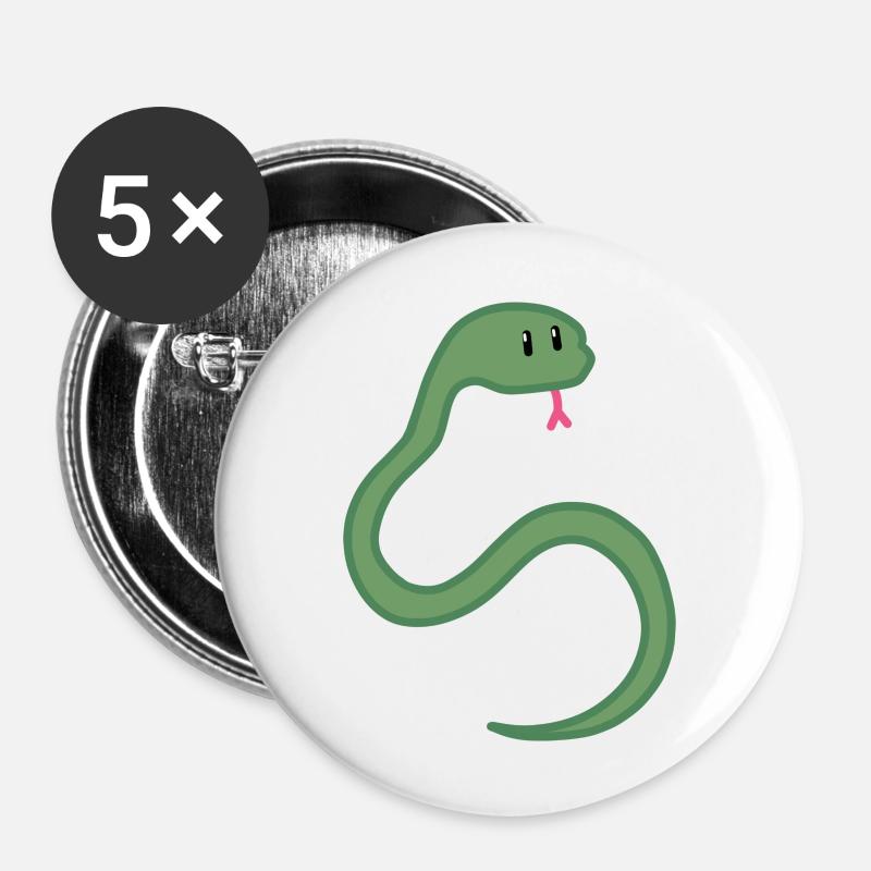 BABY SNAKE - Buttons large 2.2''/56 mm (5-pack) - white