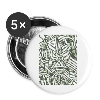 Geometric Print - Buttons large 2.2''/56 mm (5-pack) - white - Front