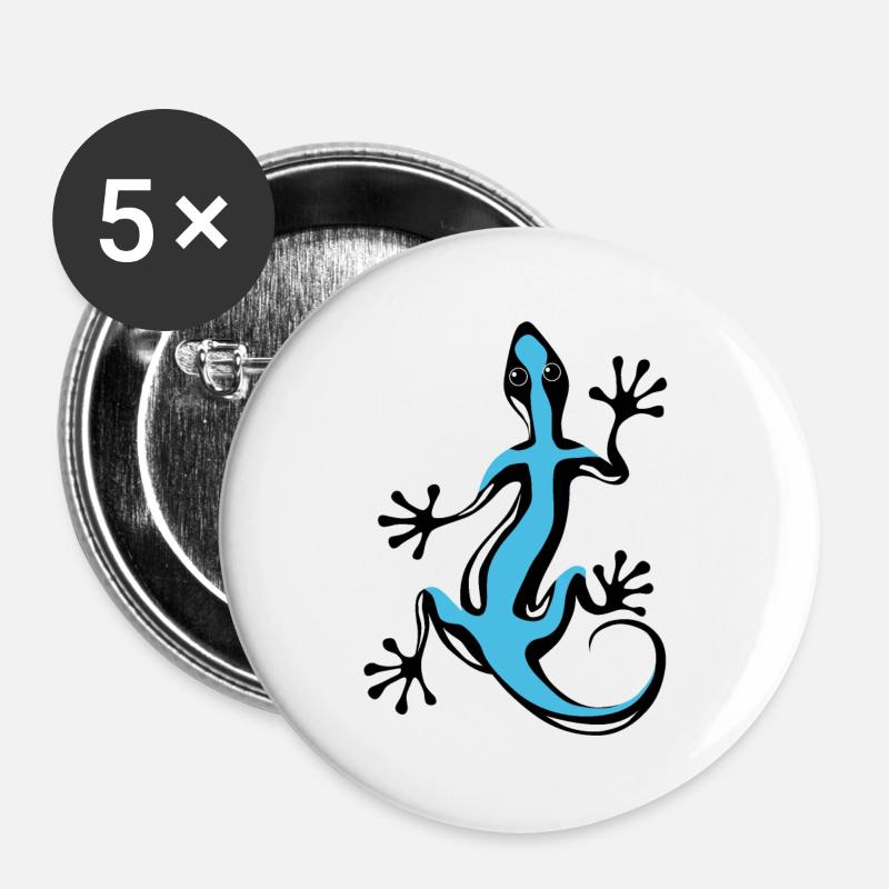 Blue Gecko - Buttons large 2.2''/56 mm (5-pack) - white