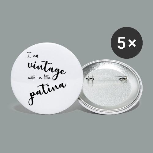I am vintage with a little patina - Buttons groß 56 mm (5er Pack)