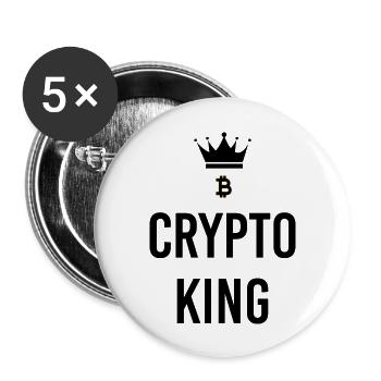Bitcoin Trading Crypto Aktien - Buttons groß 56 mm (5er Pack) - Weiß - Vorne