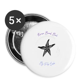 Karma Beach starfish purple blue - Buttons large 2.2''/56 mm (5-pack) - white - Front