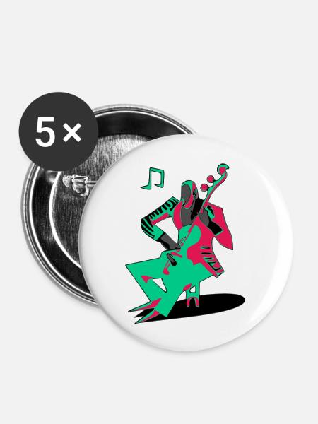 Jack der Kontrabassist - Buttons groß 56 mm (5er Pack) - Weiß