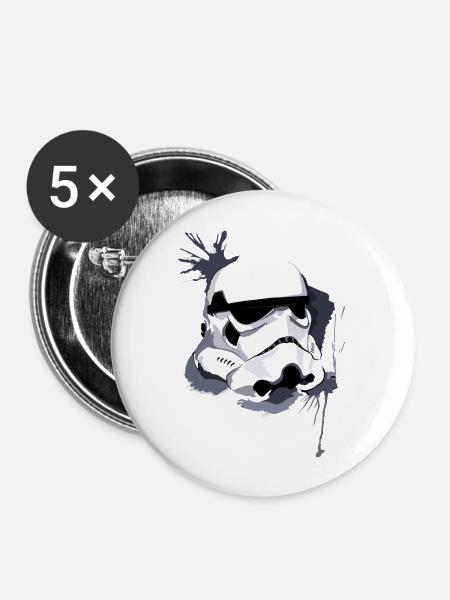 bewachen - Buttons groß 56 mm (5er Pack) - Weiß
