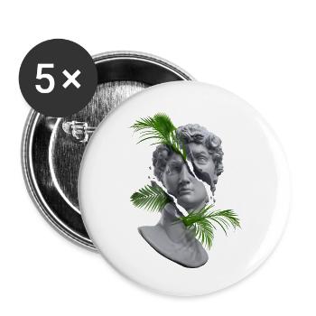 Green statue - Buttons large 2.2''/56 mm (5-pack) - white - Front