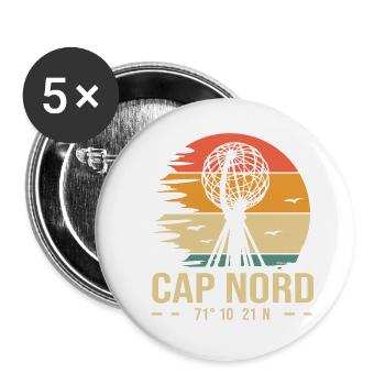 Cap Nord - Lot de 5 grands badges (56 mm) - blanc - Devant
