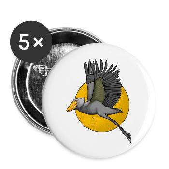 Shoebill Bird Ornithologist Forest I Gift - Buttons large 2.2''/56 mm (5-pack) - white - Front