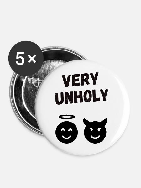 Very Unholy - Buttons groß 56 mm (5er Pack) - Weiß