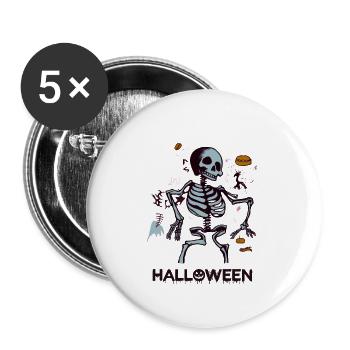 Halloween - Buttons large 2.2''/56 mm (5-pack) - white - Front
