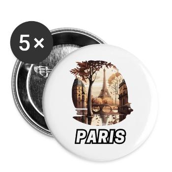 Paris - Buttons large 2.2''/56 mm (5-pack) - white - Front